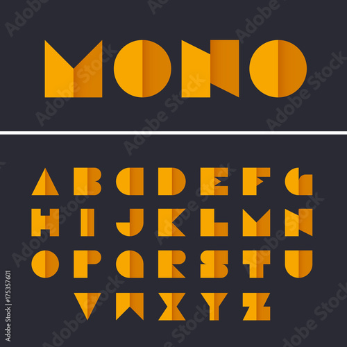 Geometric font. Vector alphabet with gradient effect letters stylized colorful bright font and alphabet.