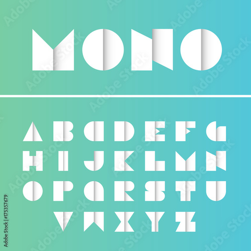 Geometric font. Vector alphabet with gradient effect letters stylized colorful bright font and alphabet.