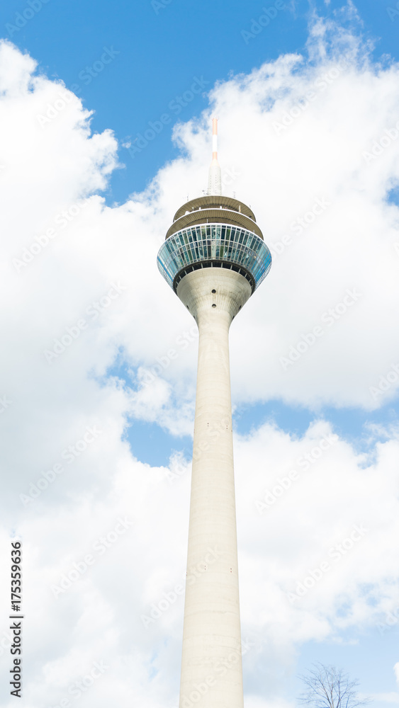 tv tower in dusseldorf on clowdy sky background. germany tv tower in dusseldorf on clowdy sky background. germany