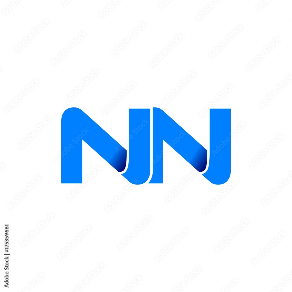 nn logo initial logo vector modern blue fold style nn logo initial logo vector modern blue fold style