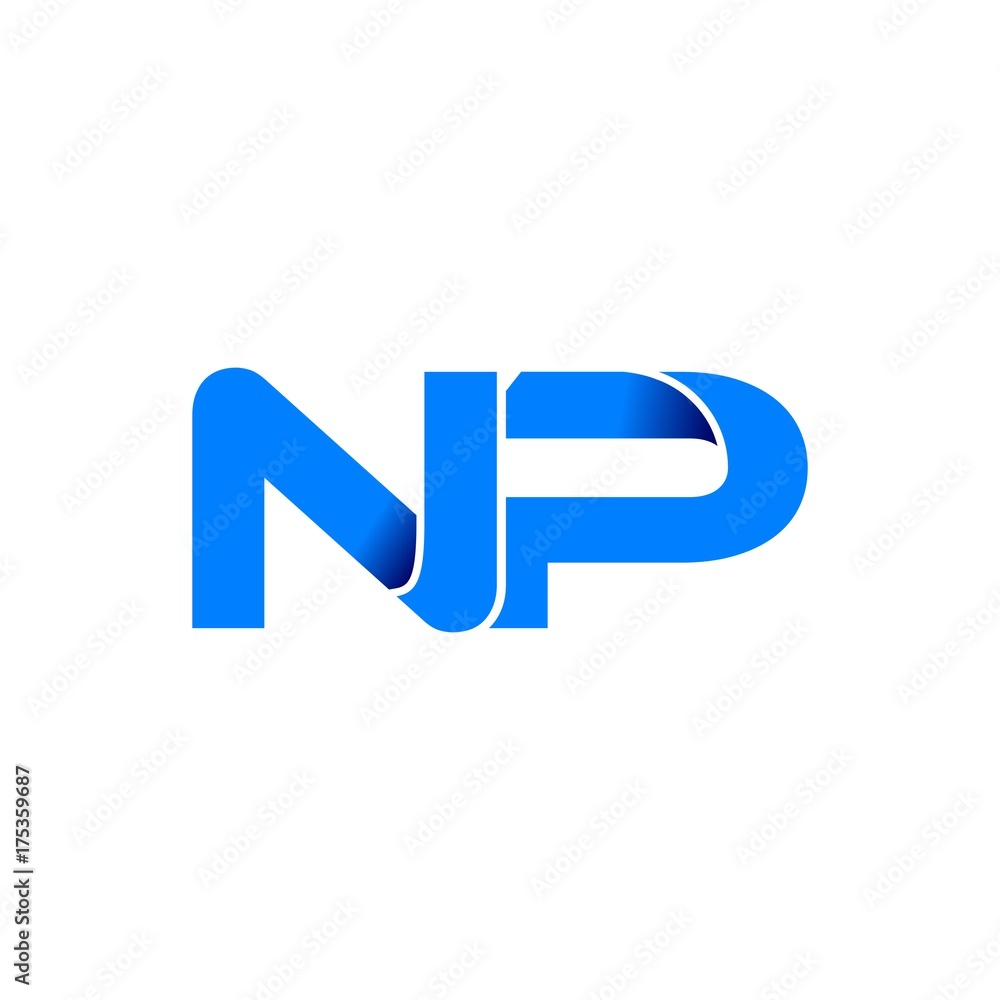 np logo initial logo vector modern blue fold style np logo initial logo vector modern blue fold style