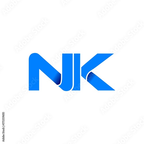 Free Download nk logo initial logo vector modern blue fold style - GFXLoad