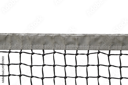 Tennis net isolated on white background with clipping path photo