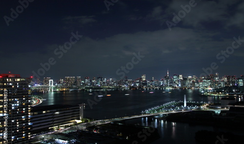 Night view of Tokyo seen from Tokyo Bay