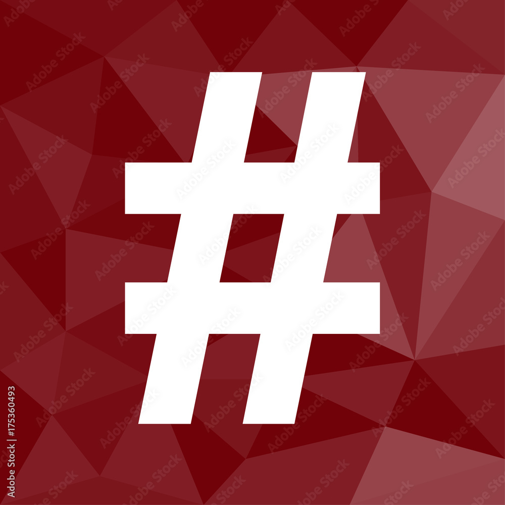 Fototapeta premium Stichwort - Icon mit geometrischem Hintergrund rot