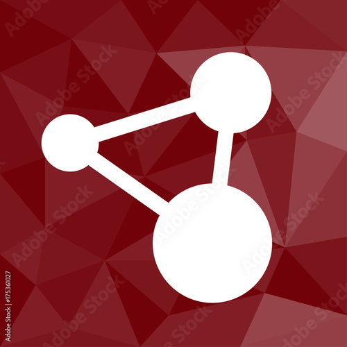 Verknüpfung - Cyberspace - Icon mit geometrischem Hintergrund rot