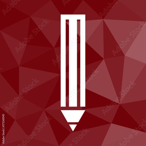 Stift - Editieren - Icon mit geometrischem Hintergrund rot