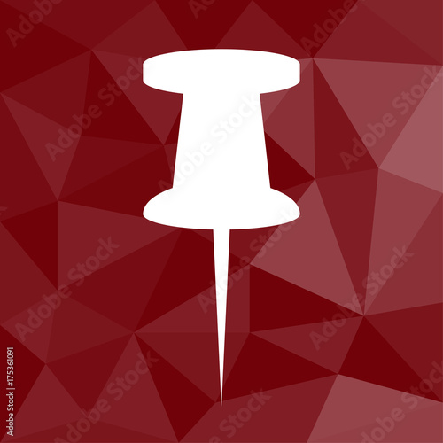 Stecknadel - Icon mit geometrischem Hintergrund rot