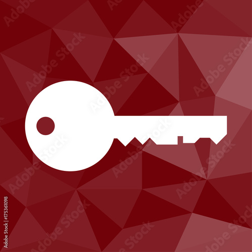 Schlüssel - Datenschutz - Icon mit geometrischem Hintergrund rot