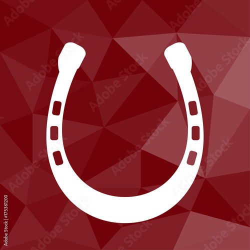 Hufeisen - Icon mit geometrischem Hintergrund rot