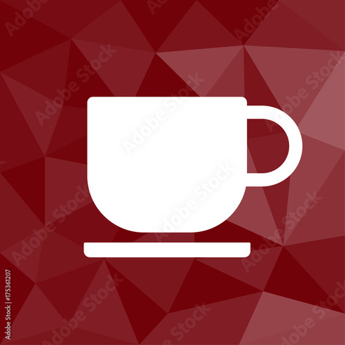 Teetasse - Icon mit geometrischem Hintergrund rot
