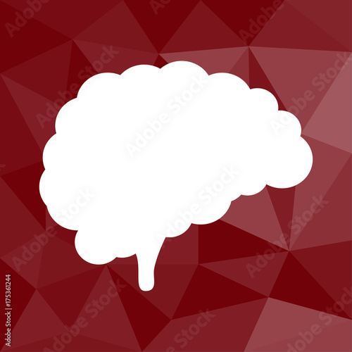 Gehirnhälfte - Icon mit geometrischem Hintergrund rot