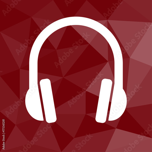 Headset - Gaming - Icon mit geometrischem Hintergrund rot
