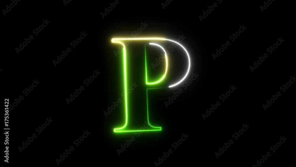 Letter P shaking outline in 4k Letter P shaking outline in 4k