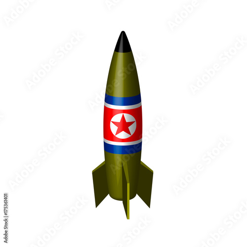 the missile of North Korea vector.North Korea's ballistic missile in a vector on a white background.A supersonic rocket in a vector.