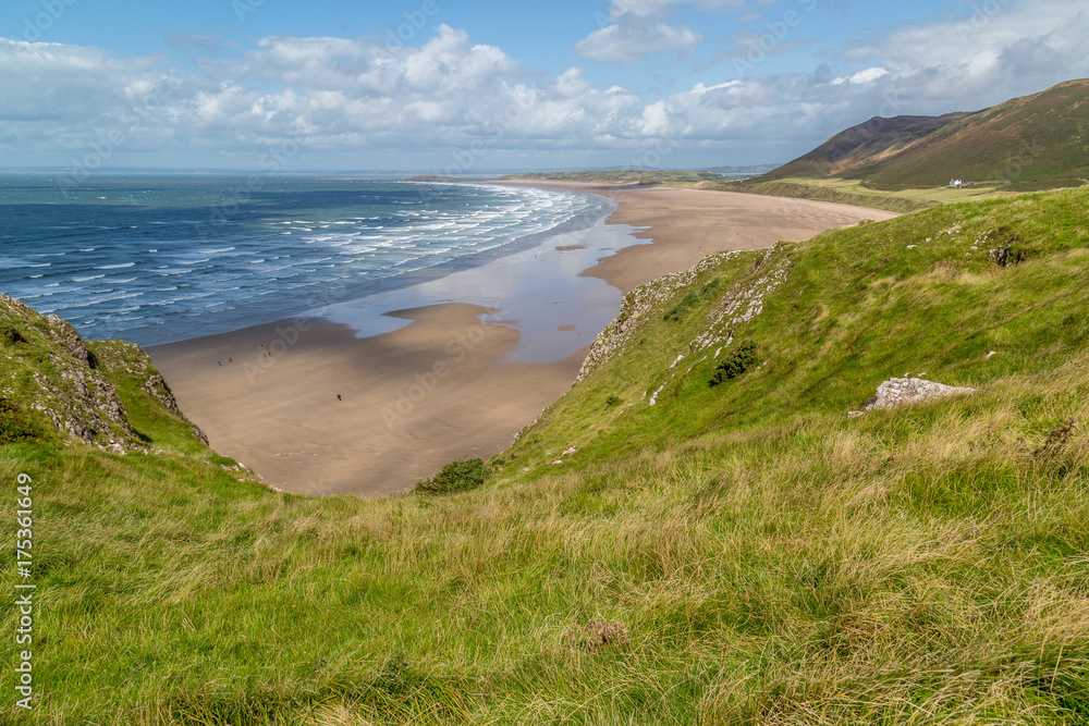 Rhossili Bay view, South Wales, UK Rhossili Bay view, South Wales, UK