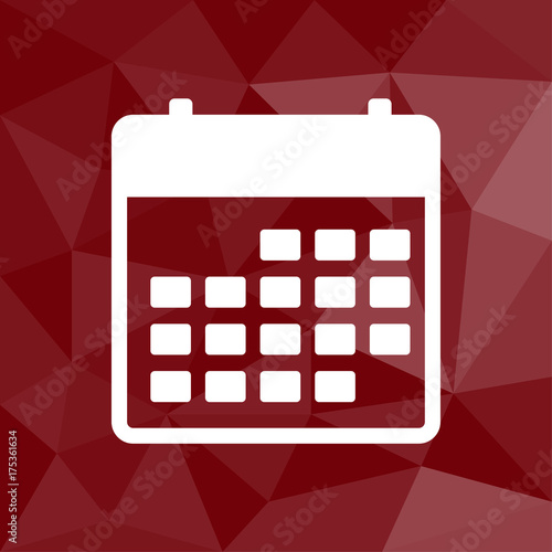 Kalender - Icon mit geometrischem Hintergrund rot