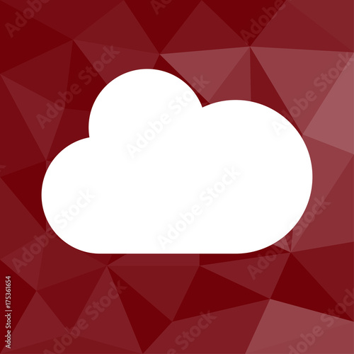 Wolke - Cloud-Service - Icon mit geometrischem Hintergrund rot