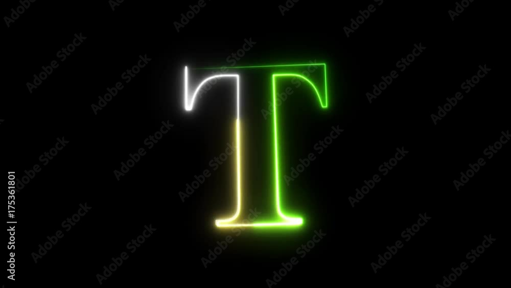 Letter T shaking outline in 4k Letter T shaking outline in 4k