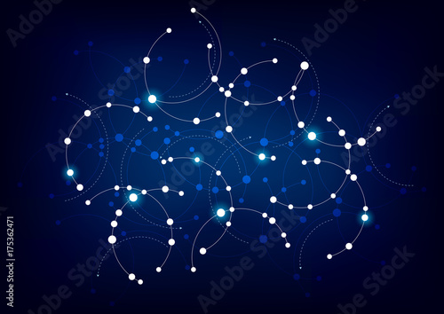 Blue and White Techincal Network Design