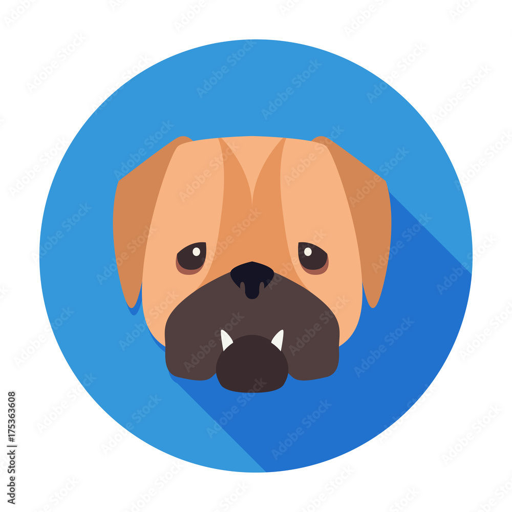 Wailful Muzzle of English Bulldog Drawn Art Icon Wailful Muzzle of English Bulldog Drawn Art Icon