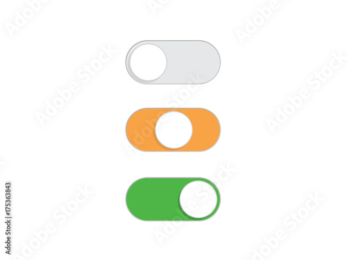 Flat simple On Off Toggle switch button vector.