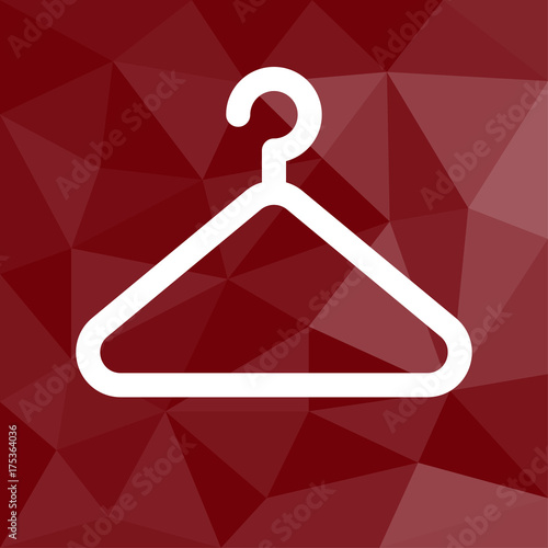 Kleiderbügel - Icon mit geometrischem Hintergrund rot