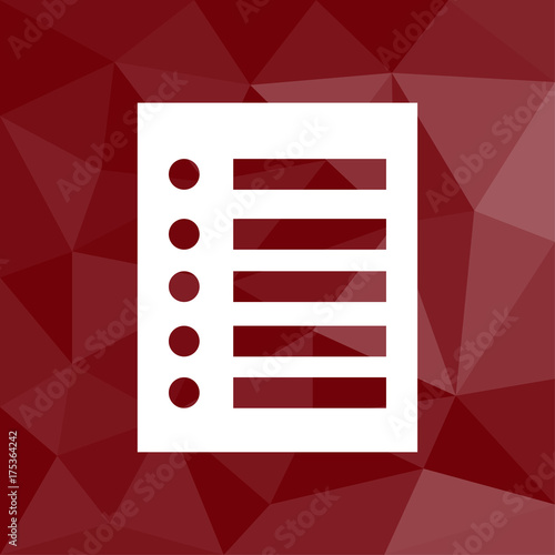 Checkliste - Icon mit geometrischem Hintergrund rot