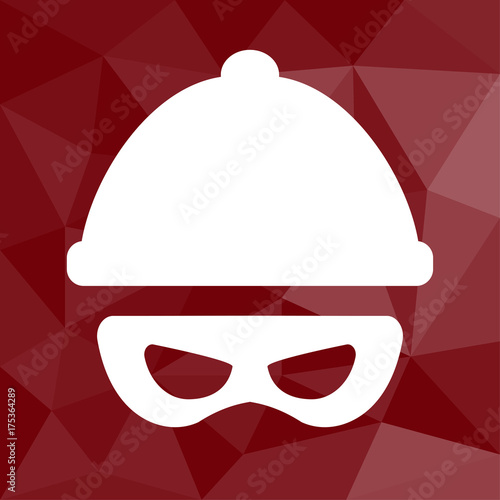 Dieb - Icon mit geometrischem Hintergrund rot
