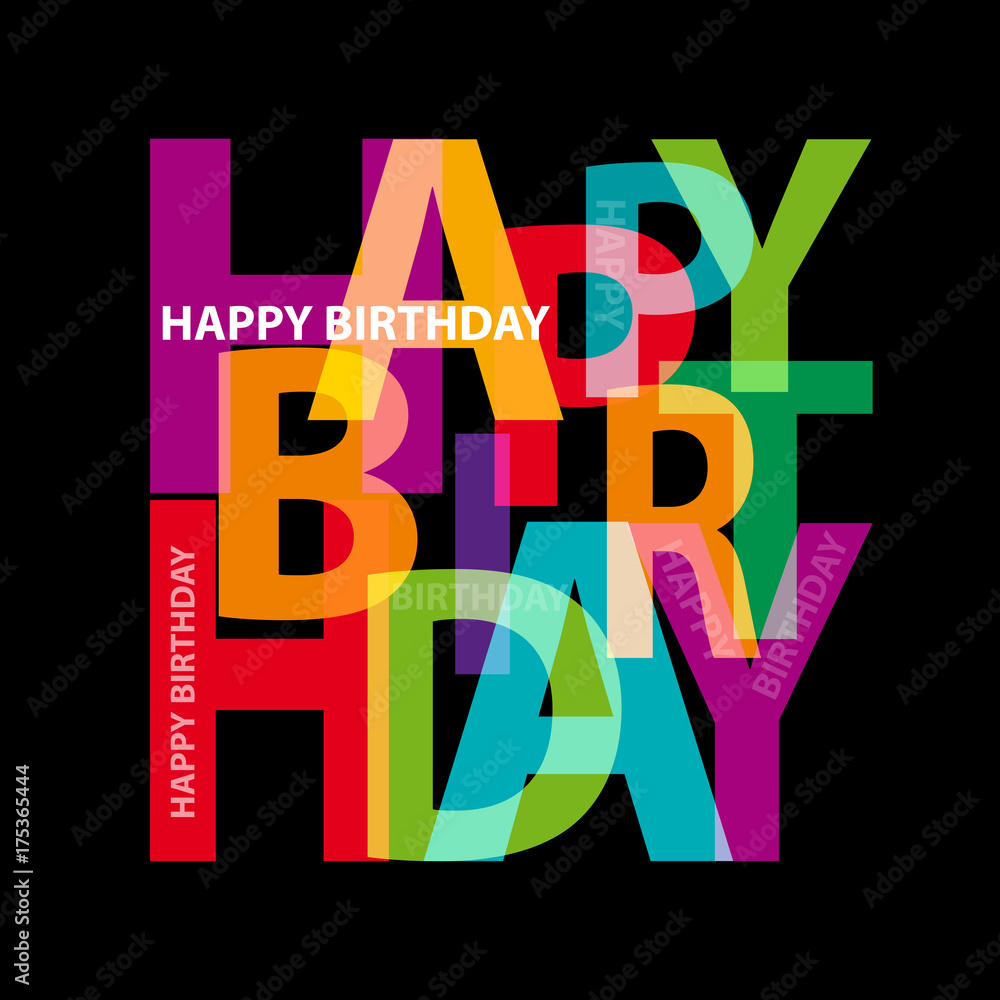 Fototapeta premium Vector happy birthday. Broken text