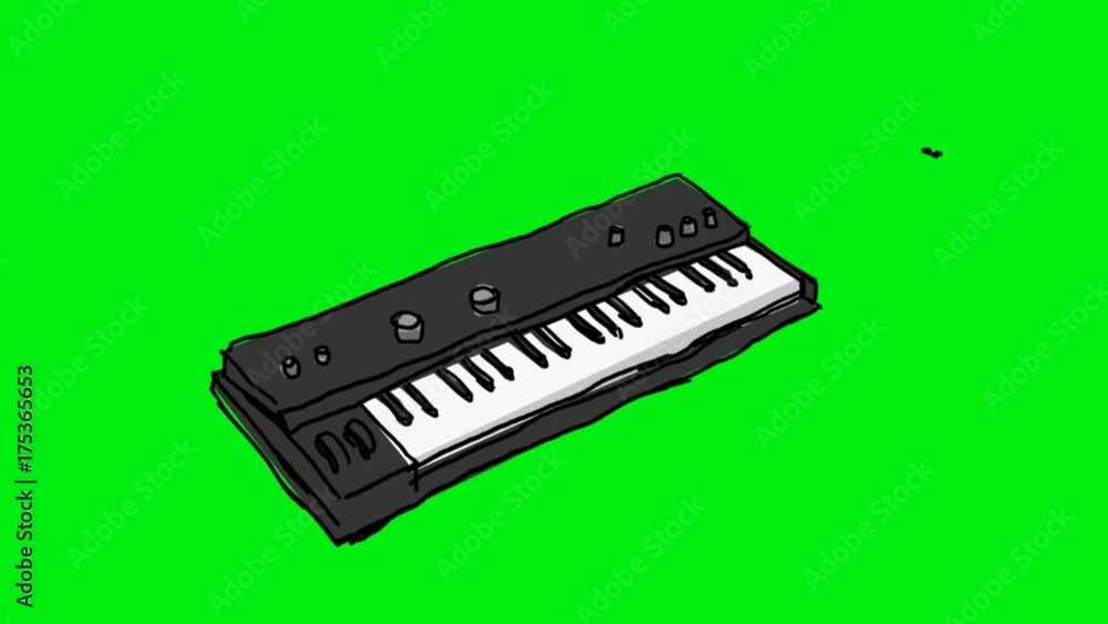 piano - musical instrument - green screen piano - musical instrument - green screen
