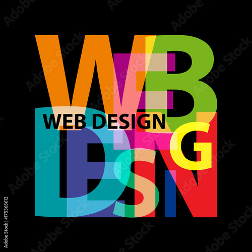 Vector web design. Broken text