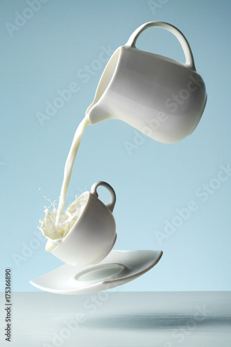 Flying cup with milk photo