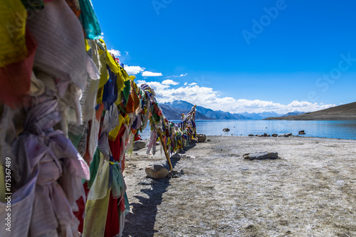 Pangong Tso, Tibetan for "high grassland lake", also referred to as Pangong Lake, is an endorheic lake in the Himalayas situated at a height of about 4,350 m