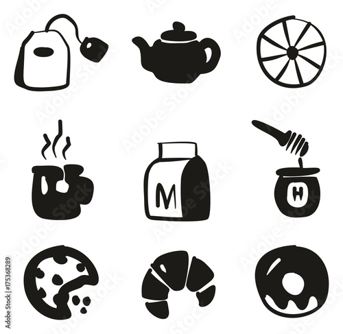 Tea Icons Freehand Fill photo