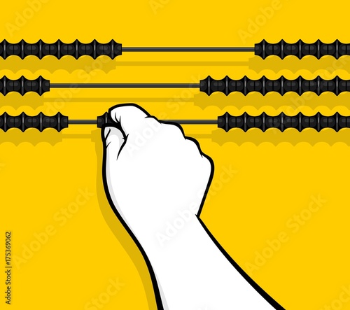 Man hand using abacus