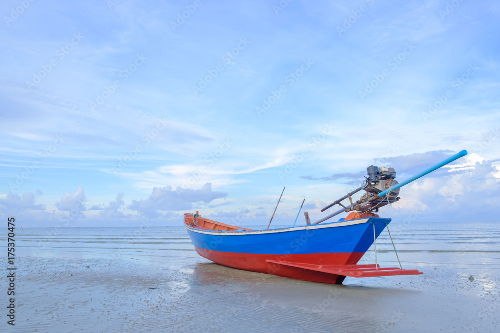 Fishing boat parked.