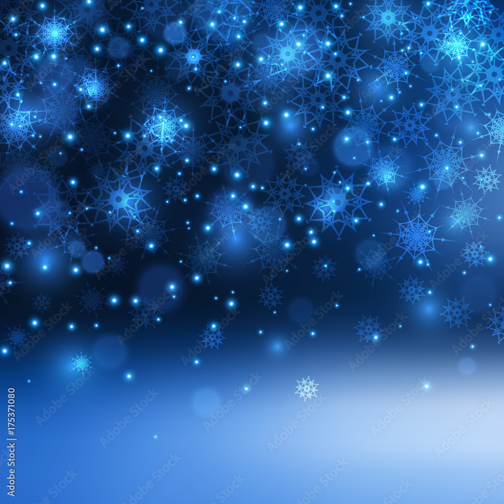Winter background with snowflakes. Vector Illustration