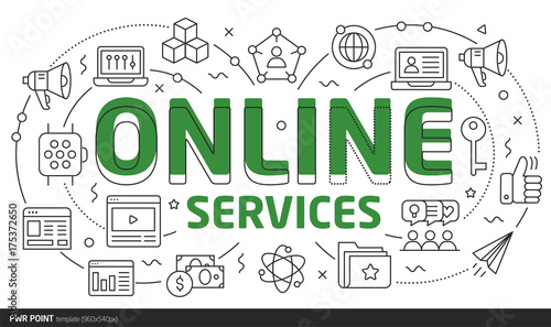 Lines template illustration online services