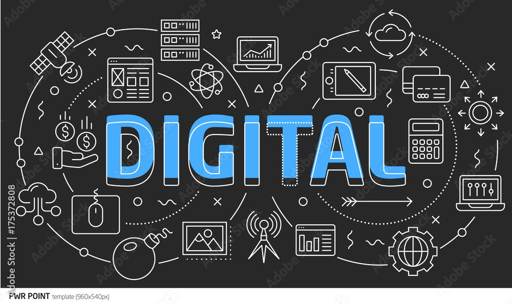 Naklejka premium Lines template illustration digital