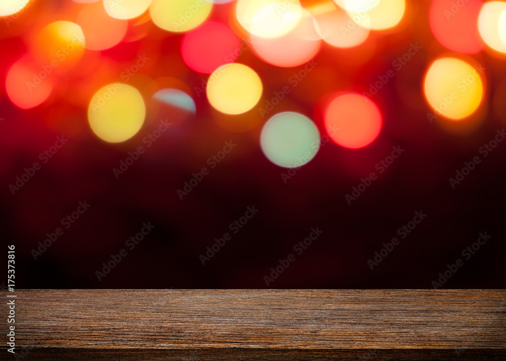 Empty wooden floor. blurred bokeh light background Empty wooden floor. blurred bokeh light background