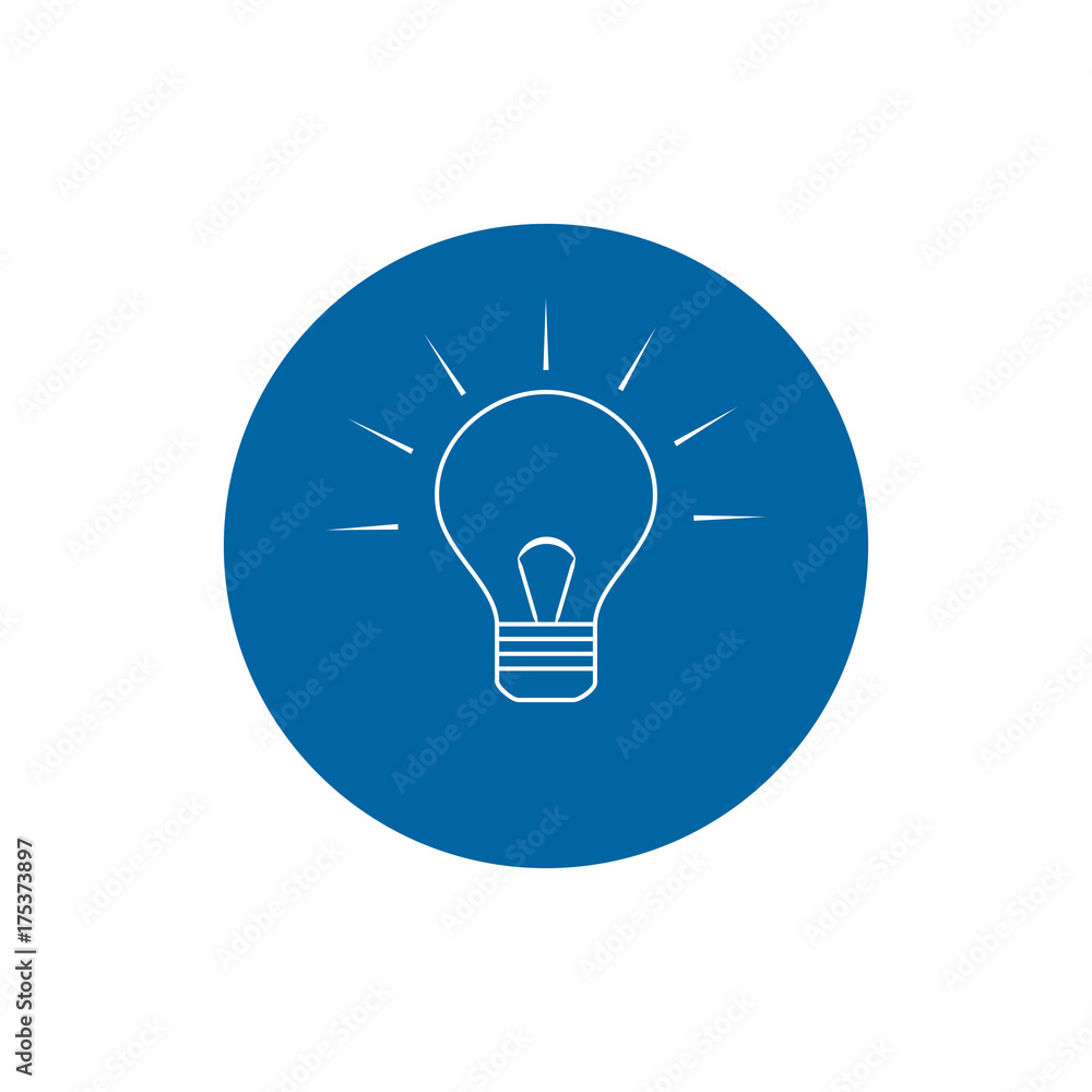 Lamp idea creativity flat round icon vector i Lamp idea creativity flat round icon vector i