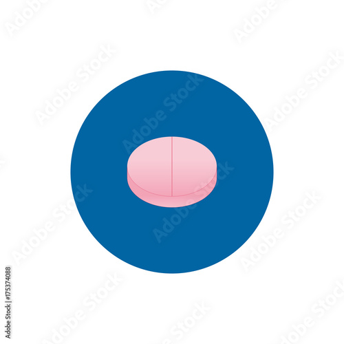 analgesic pill round icon vector