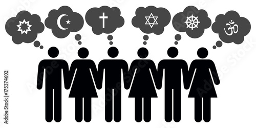 Vector people of different religions photo