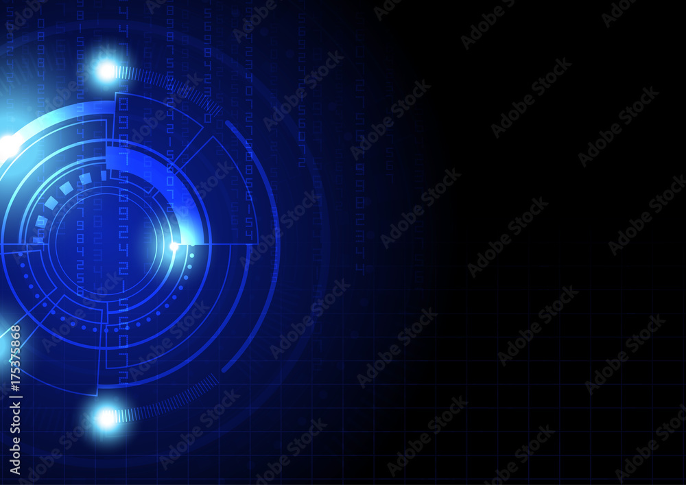 Technology background, digital number and abstract futuristic circle Technology background, digital number and abstract futuristic circle