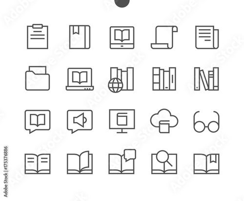 Reading View Outlined Pixel Perfect Well-crafted Vector Thin Line Icons 48x48 Ready for 24x24 Grid for Web Graphics and Apps with Editable Stroke. Simple Minimal Pictogram