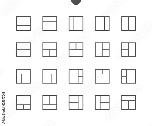 Layout UI Pixel Perfect Well-crafted Vector Thin Line Icons 48x48 Ready for 24x24 Grid for Web Graphics and Apps with Editable Stroke. Simple Minimal Pictogram