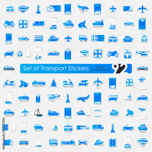 Set of transport stickers