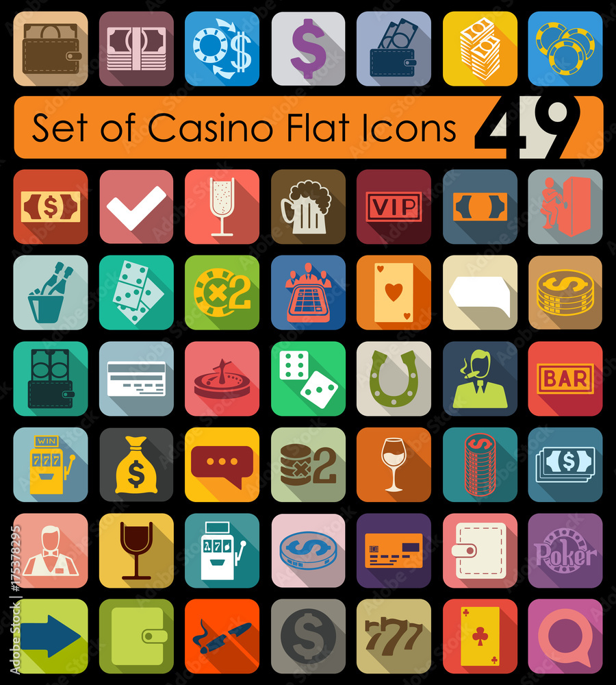 Set of casino icons Set of casino icons