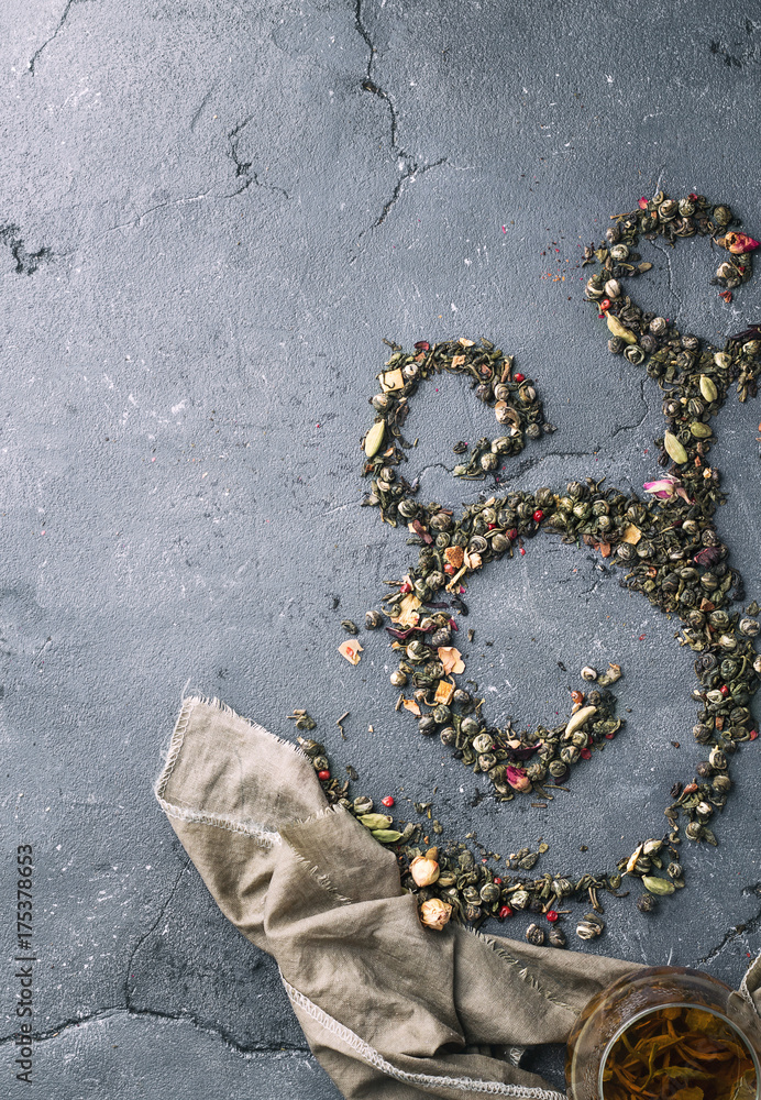 Green tea with rose petals Green tea with rose petals
